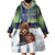 Personalized Finland Wearable Blanket Hoodie Brown Bear With Symbol Under The Aurora Sky - Wonder Print Shop