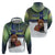 Personalized Finland Zip Hoodie Brown Bear With Symbol Under The Aurora Sky - Wonder Print Shop