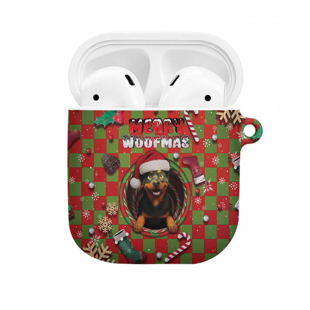 Rottweiler Christmas AirPods Case Merry Woofmas - Wonder Print Shop