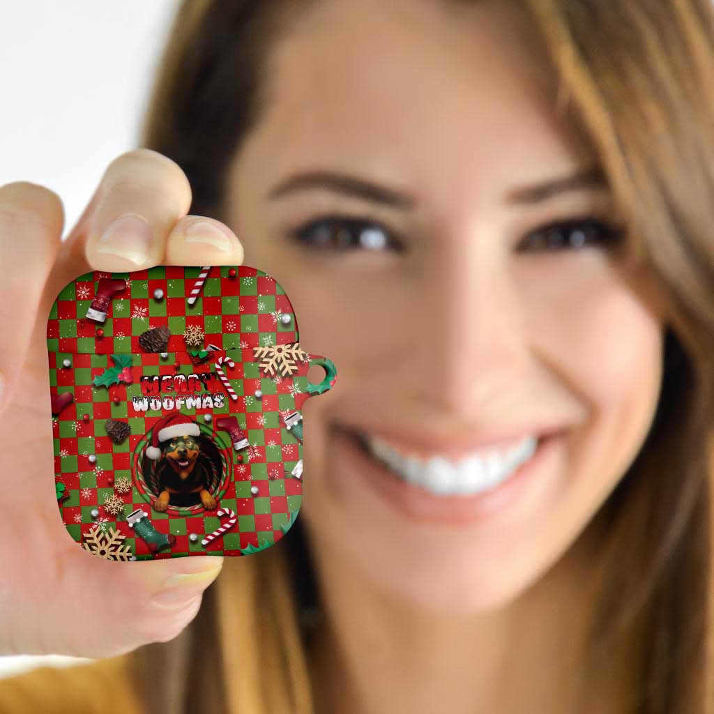 Rottweiler Christmas AirPods Case Merry Woofmas - Wonder Print Shop