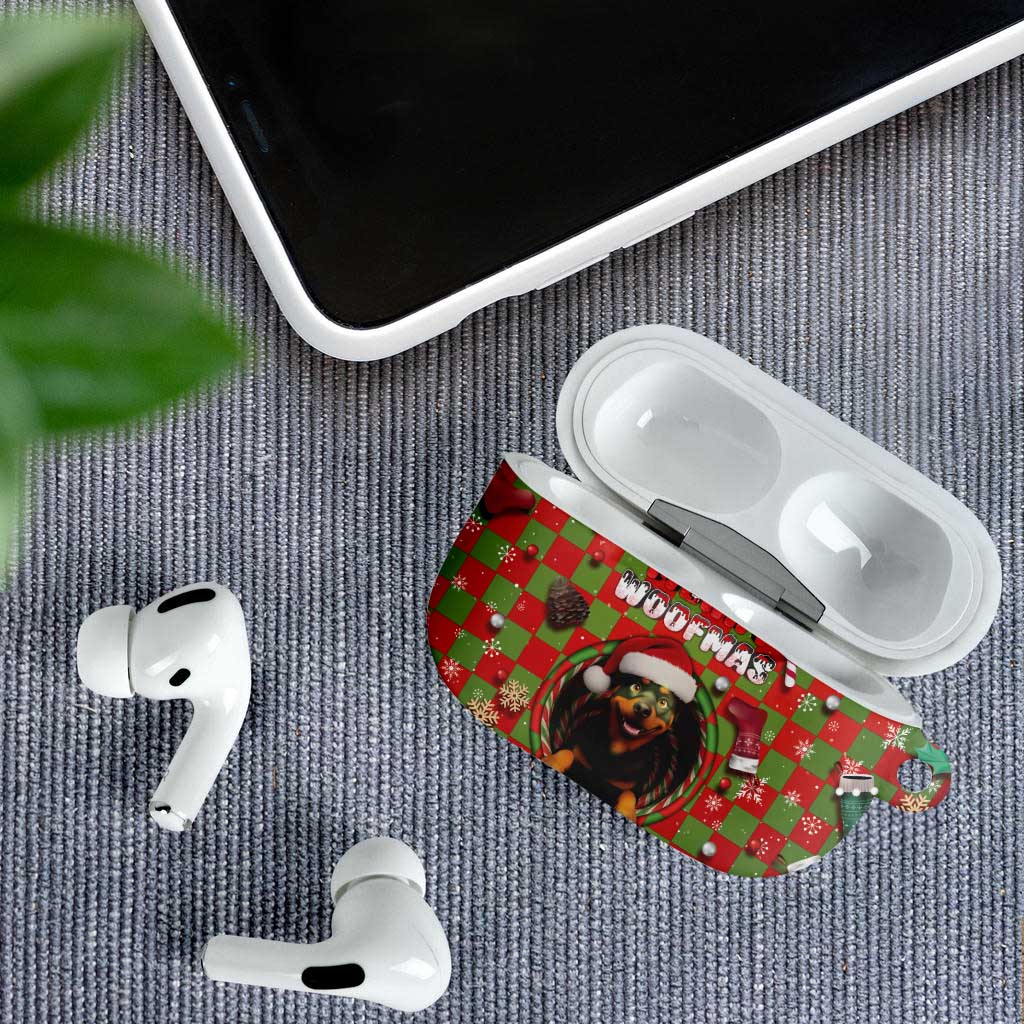 Rottweiler Christmas AirPods Case Merry Woofmas - Wonder Print Shop