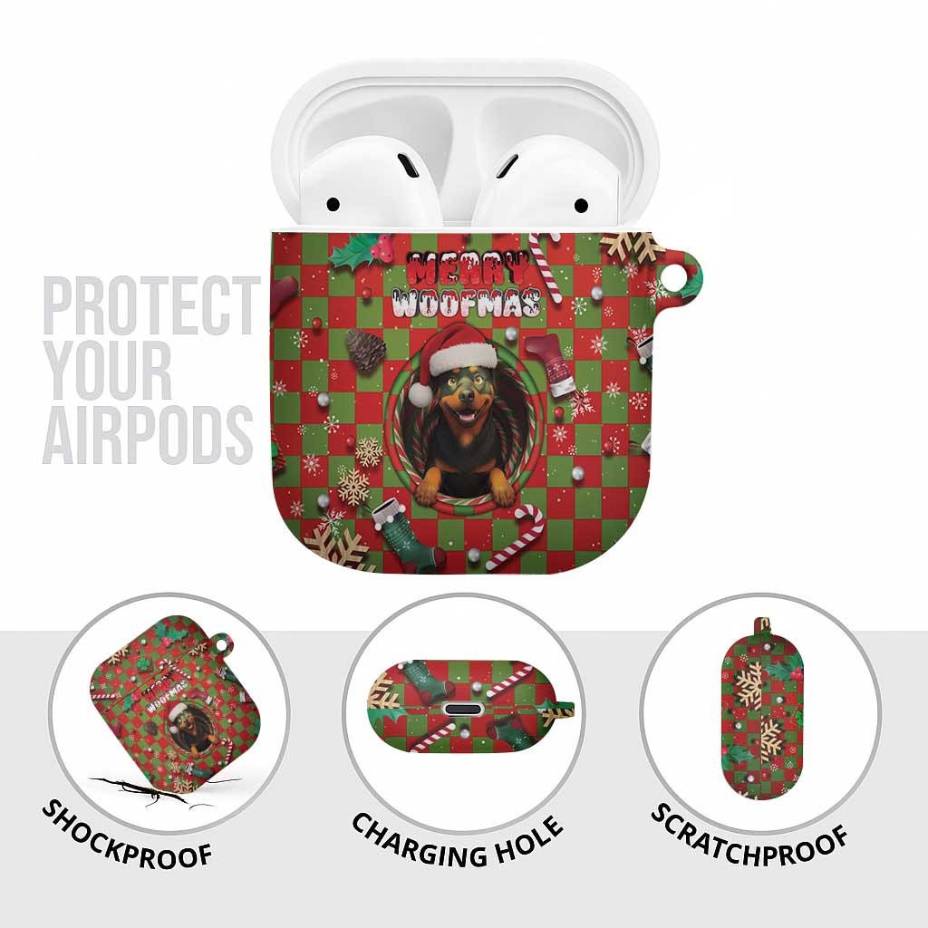 Rottweiler Christmas AirPods Case Merry Woofmas - Wonder Print Shop