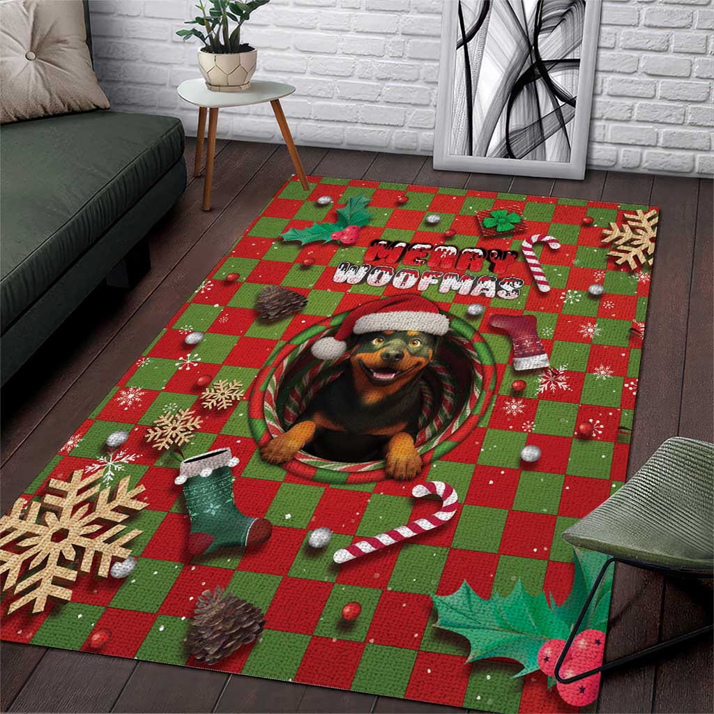 Rottweiler Christmas Area Rug Merry Woofmas - Wonder Print Shop