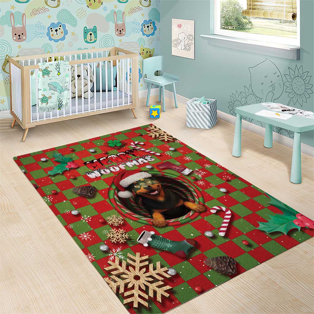 Rottweiler Christmas Area Rug Merry Woofmas - Wonder Print Shop