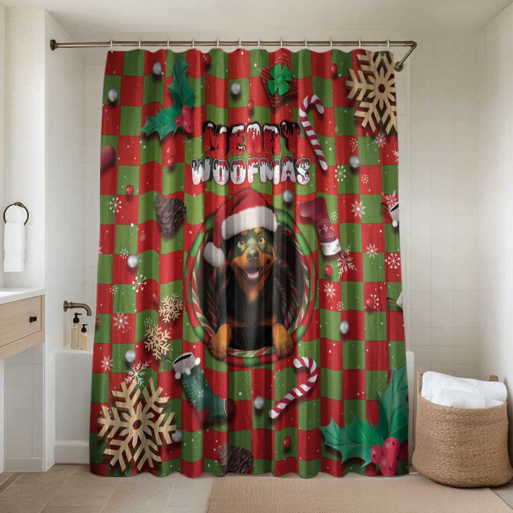 Rottweiler Christmas Bathroom Set Merry Woofmas - Wonder Print Shop
