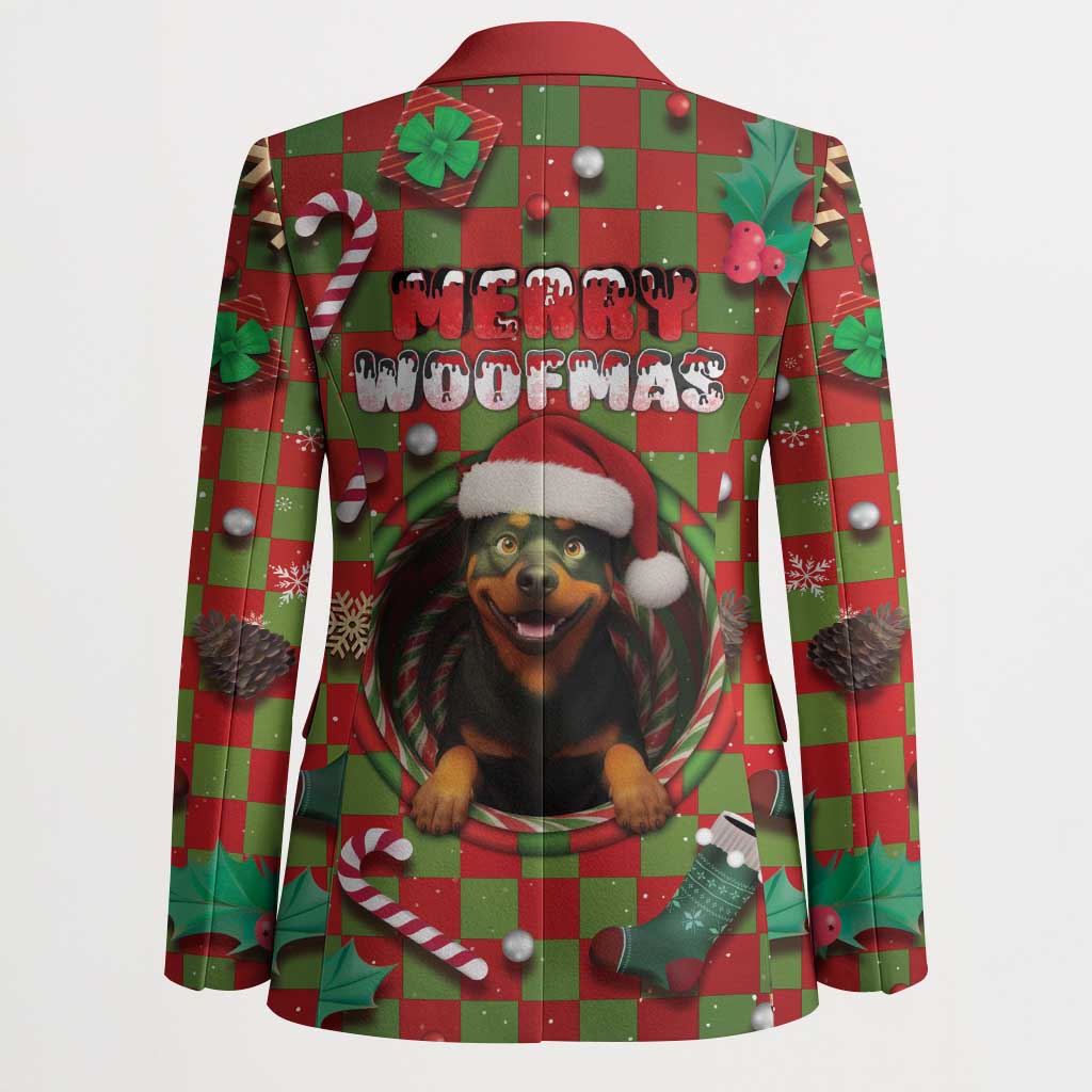 Rottweiler Christmas Blazer Merry Woofmas - Wonder Print Shop
