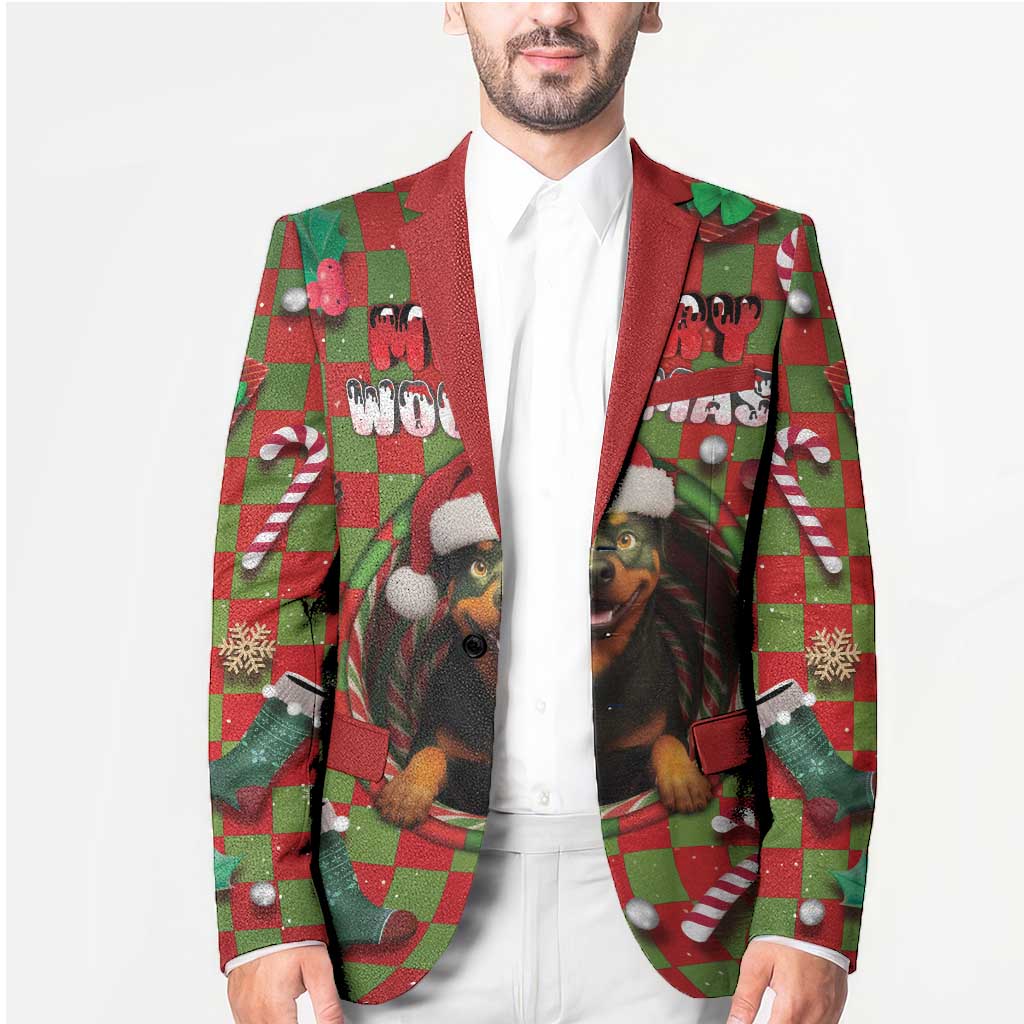 Rottweiler Christmas Blazer Merry Woofmas - Wonder Print Shop
