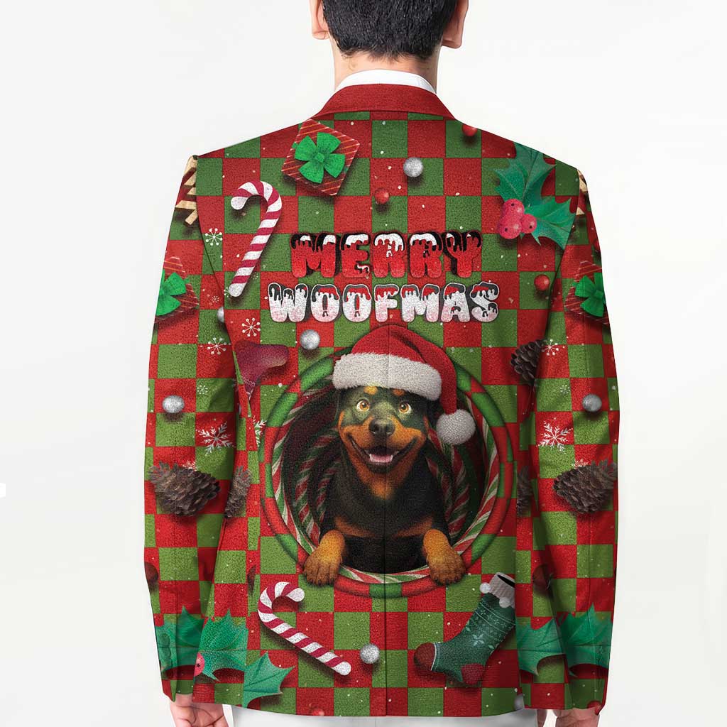 Rottweiler Christmas Blazer Merry Woofmas - Wonder Print Shop