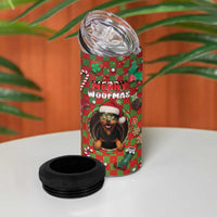 Rottweiler Christmas 4 in 1 Can Cooler Tumbler Merry Woofmas - Wonder Print Shop