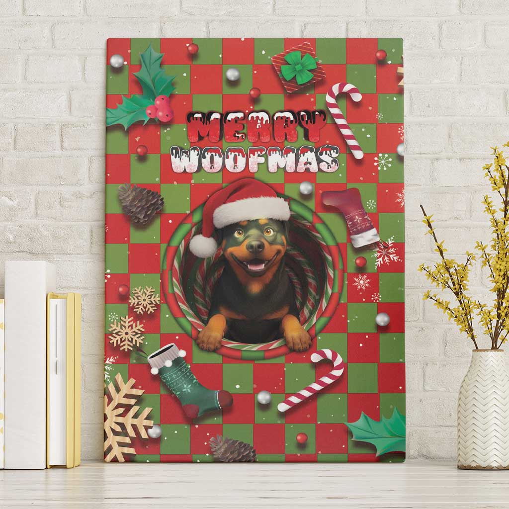 Rottweiler Christmas Canvas Wall Art Merry Woofmas - Wonder Print Shop