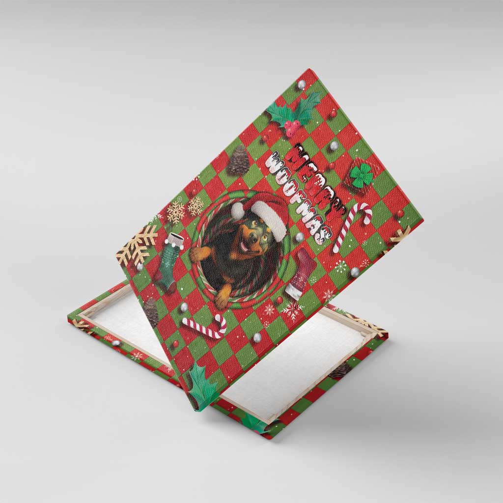 Rottweiler Christmas Canvas Wall Art Merry Woofmas - Wonder Print Shop