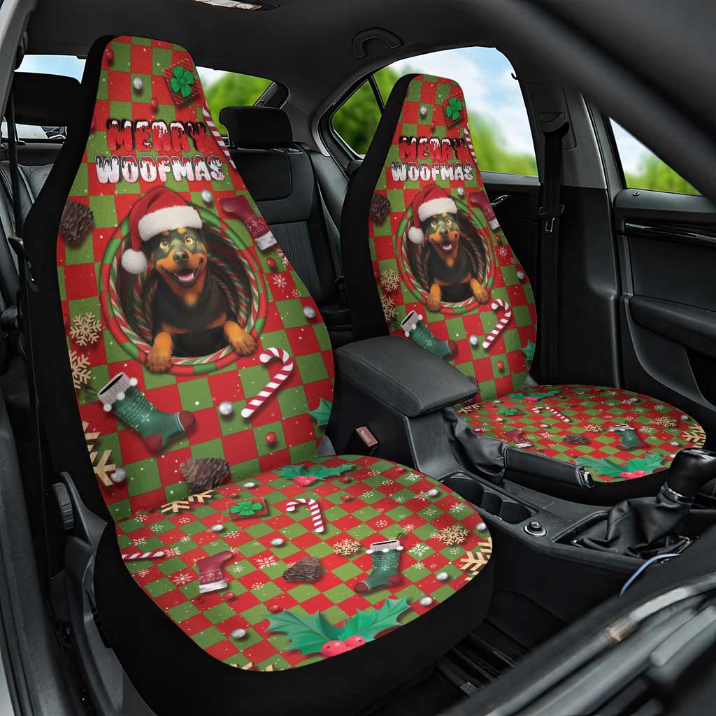 Rottweiler Christmas Car Seat Cover Merry Woofmas - Wonder Print Shop