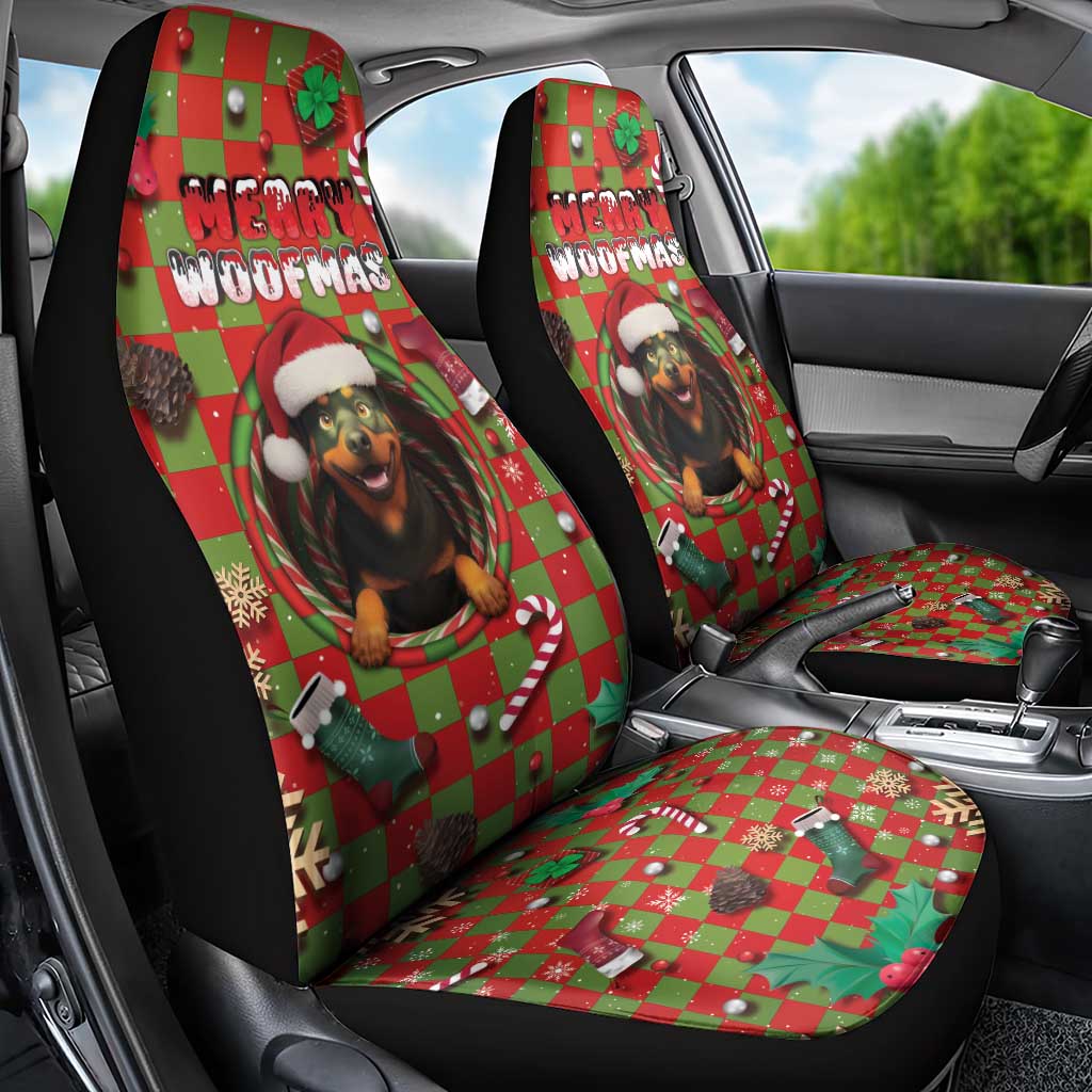 Rottweiler Christmas Car Seat Cover Merry Woofmas - Wonder Print Shop