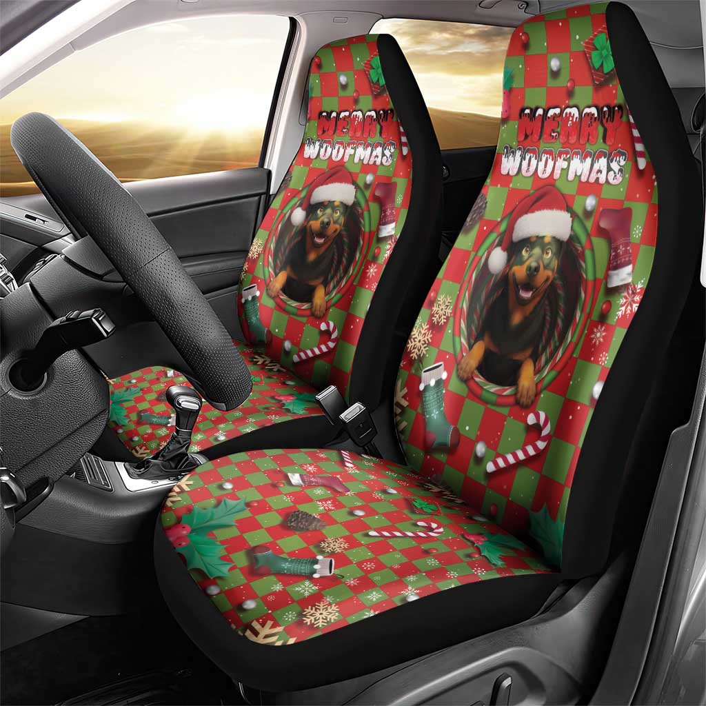 Rottweiler Christmas Car Seat Cover Merry Woofmas - Wonder Print Shop