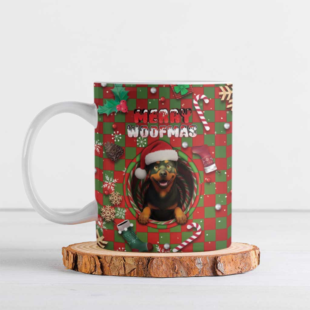 Rottweiler Christmas Ceramic Mug Merry Woofmas - Wonder Print Shop