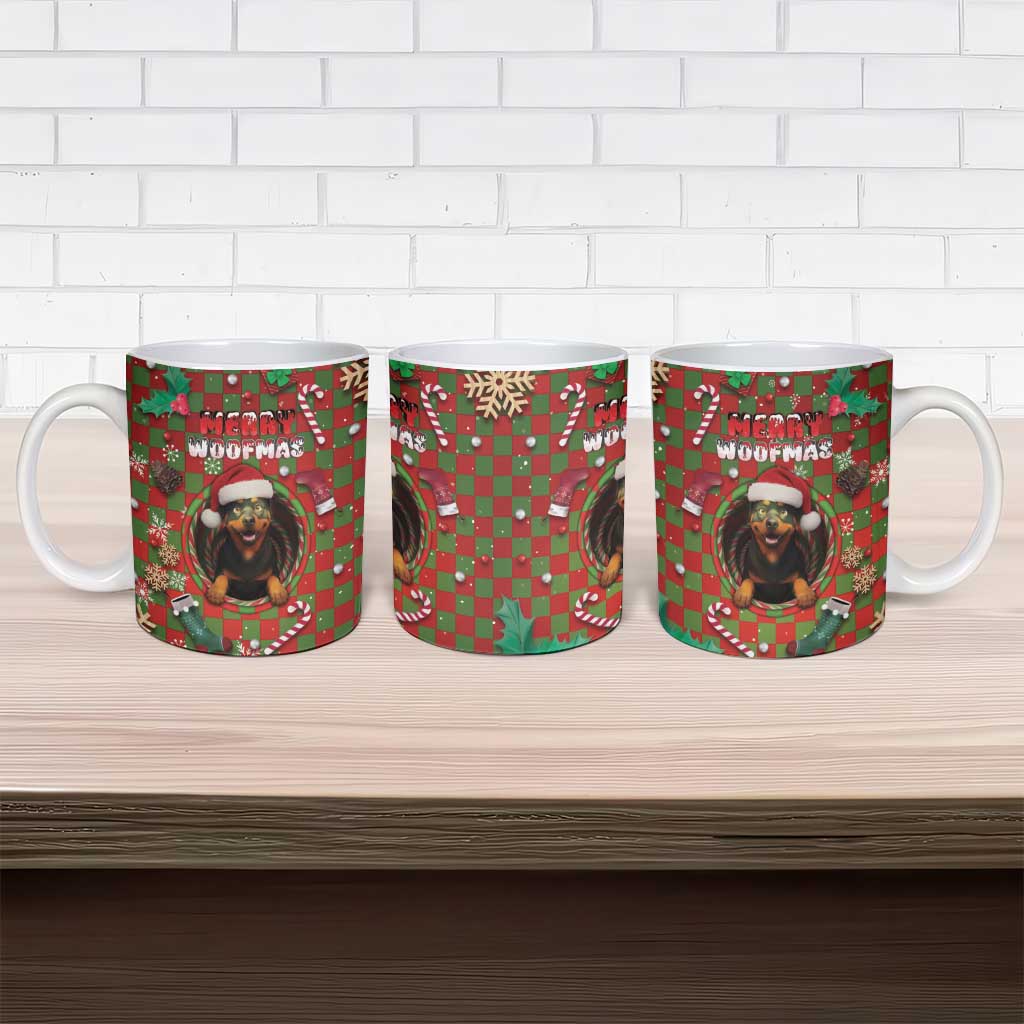 Rottweiler Christmas Ceramic Mug Merry Woofmas - Wonder Print Shop