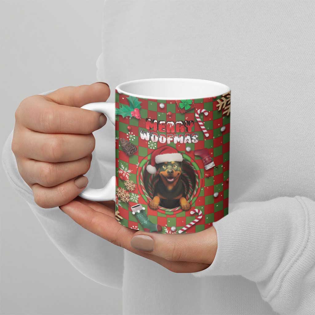 Rottweiler Christmas Ceramic Mug Merry Woofmas - Wonder Print Shop