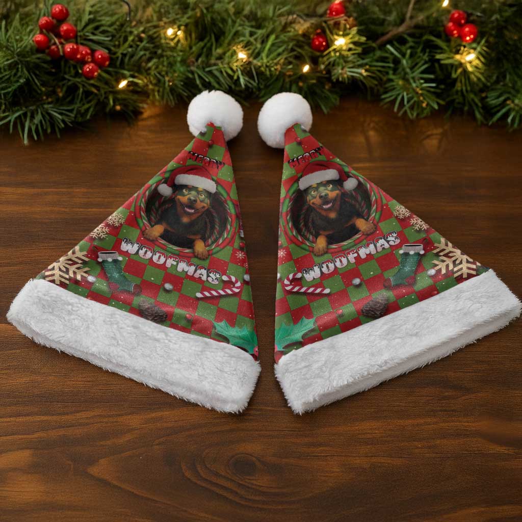 Rottweiler Christmas Santa Hat Merry Woofmas - Wonder Print Shop