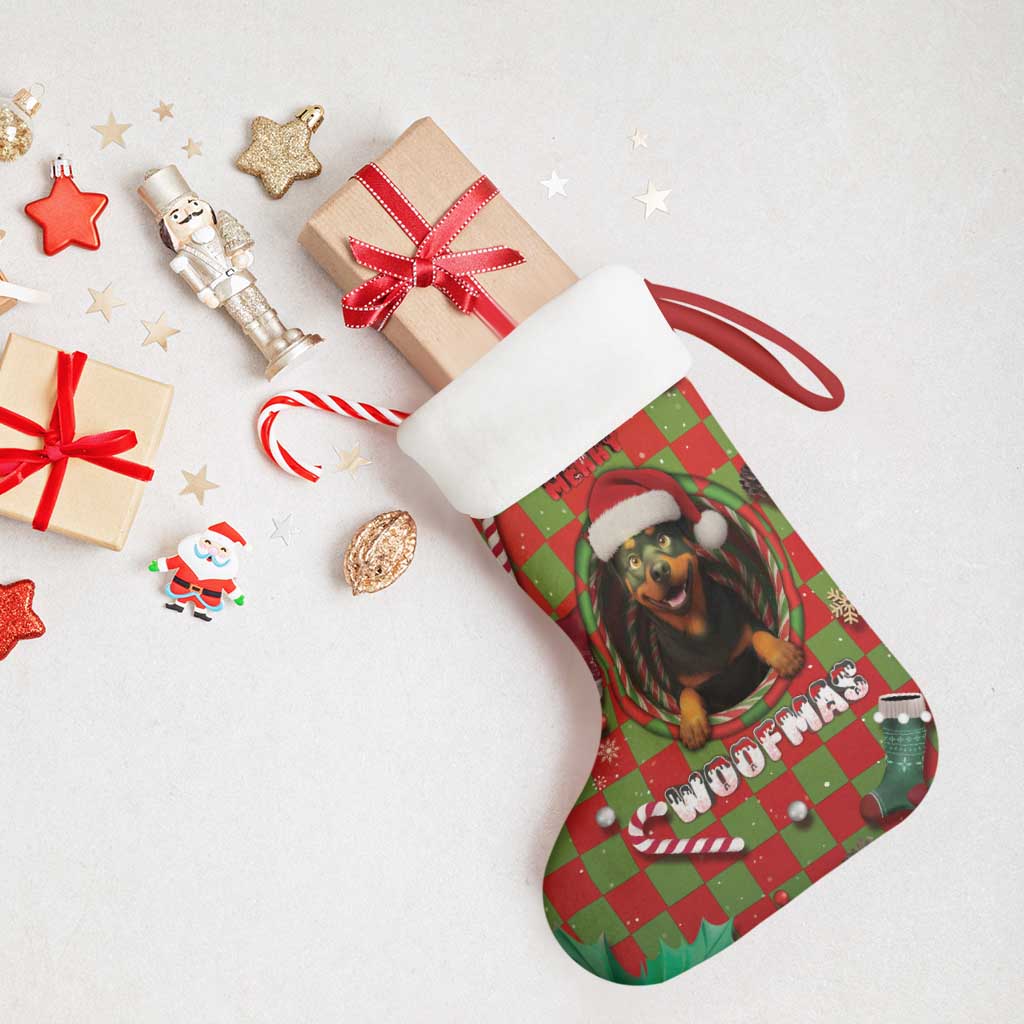 Rottweiler Christmas Stocking Merry Woofmas - Wonder Print Shop