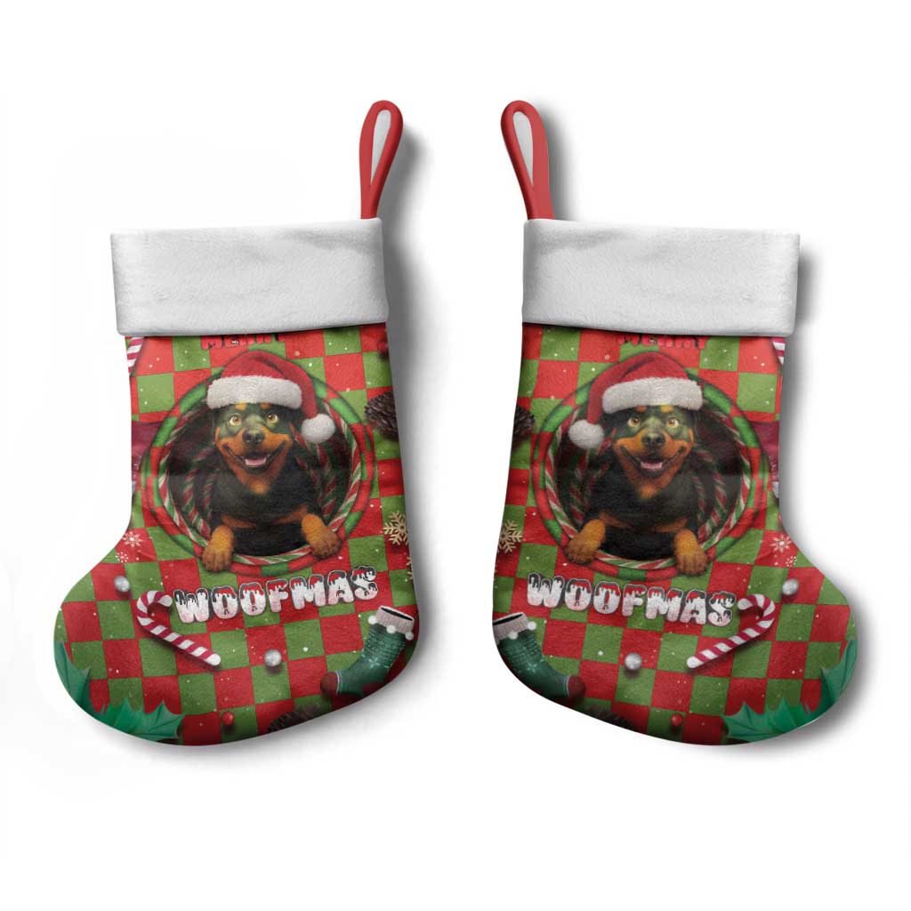 Rottweiler Christmas Stocking Merry Woofmas - Wonder Print Shop