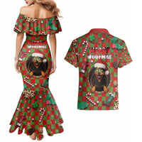 Rottweiler Christmas Couples Matching Mermaid Dress and Hawaiian Shirt Merry Woofmas - Wonder Print Shop