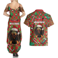 Rottweiler Christmas Couples Matching Summer Maxi Dress and Hawaiian Shirt Merry Woofmas - Wonder Print Shop