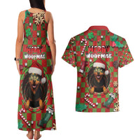 Rottweiler Christmas Couples Matching Tank Maxi Dress and Hawaiian Shirt Merry Woofmas - Wonder Print Shop