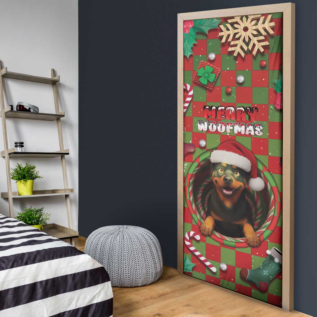 Rottweiler Christmas Door Cover Merry Woofmas - Wonder Print Shop
