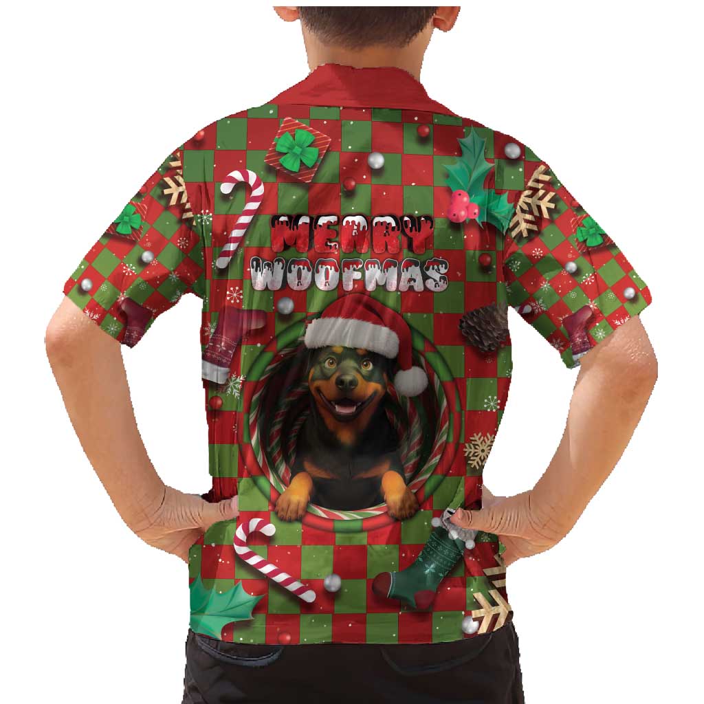 Rottweiler Christmas Family Matching Mermaid Dress and Hawaiian Shirt Merry Woofmas - Wonder Print Shop