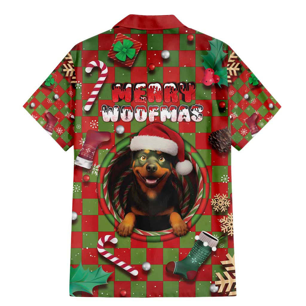 Rottweiler Christmas Family Matching Mermaid Dress and Hawaiian Shirt Merry Woofmas - Wonder Print Shop