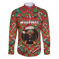 Rottweiler Christmas Family Matching Off The Shoulder Long Sleeve Dress and Hawaiian Shirt Merry Woofmas - Wonder Print Shop
