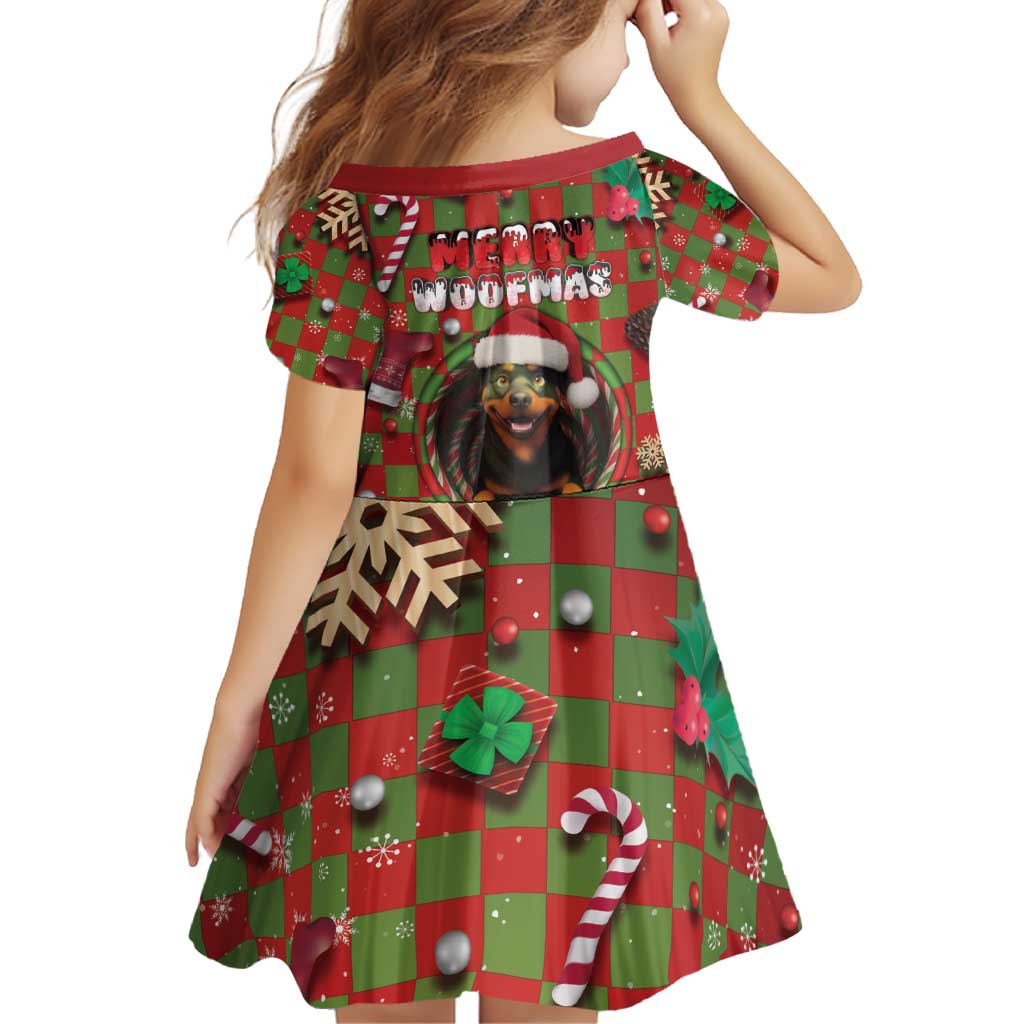 Rottweiler Christmas Family Matching Off Shoulder Short Dress and Hawaiian Shirt Merry Woofmas - Wonder Print Shop