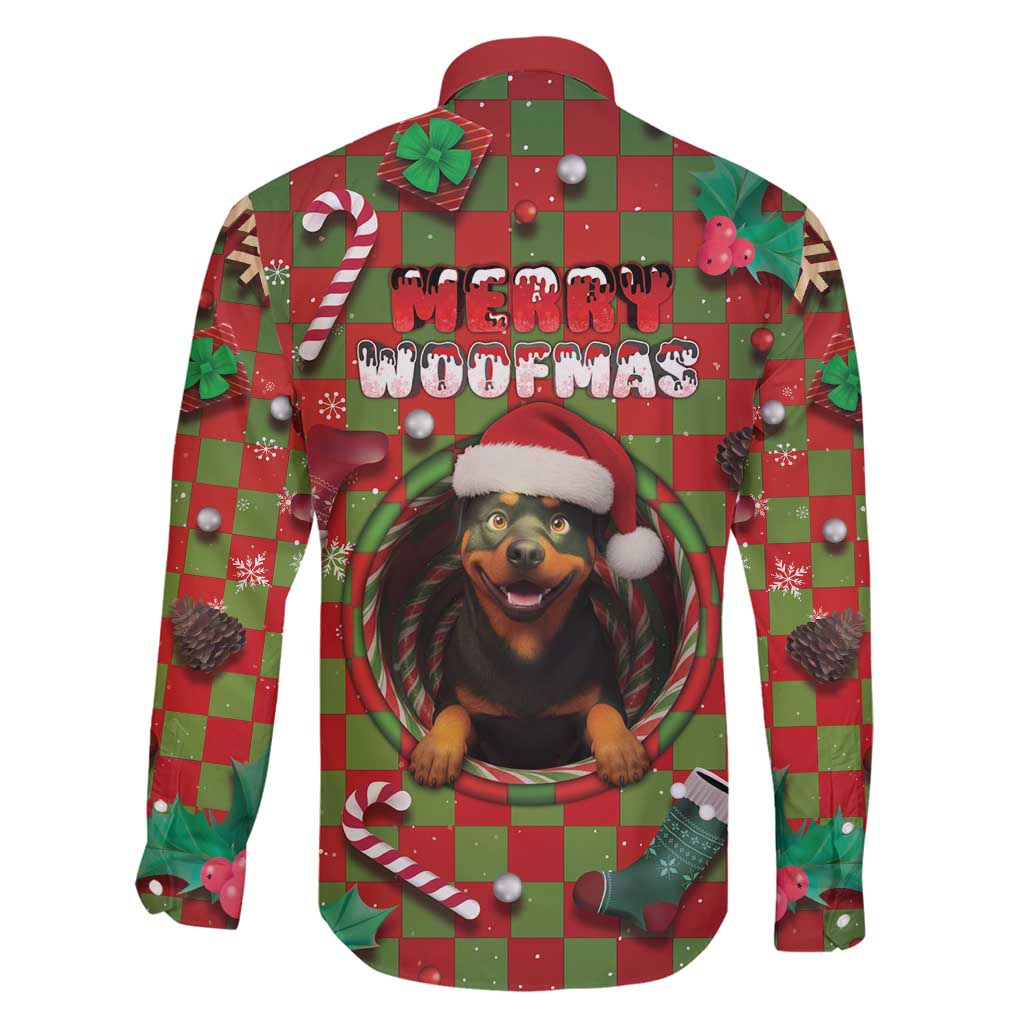 Rottweiler Christmas Family Matching Off Shoulder Short Dress and Hawaiian Shirt Merry Woofmas - Wonder Print Shop