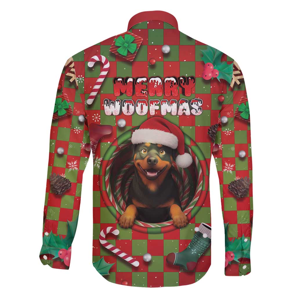 Rottweiler Christmas Family Matching Short Sleeve Bodycon Dress and Hawaiian Shirt Merry Woofmas - Wonder Print Shop