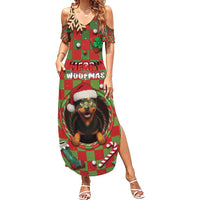 Rottweiler Christmas Family Matching Summer Maxi Dress and Hawaiian Shirt Merry Woofmas - Wonder Print Shop
