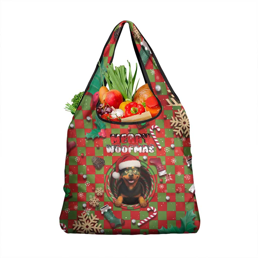 Rottweiler Christmas Grocery Bag Merry Woofmas - Wonder Print Shop