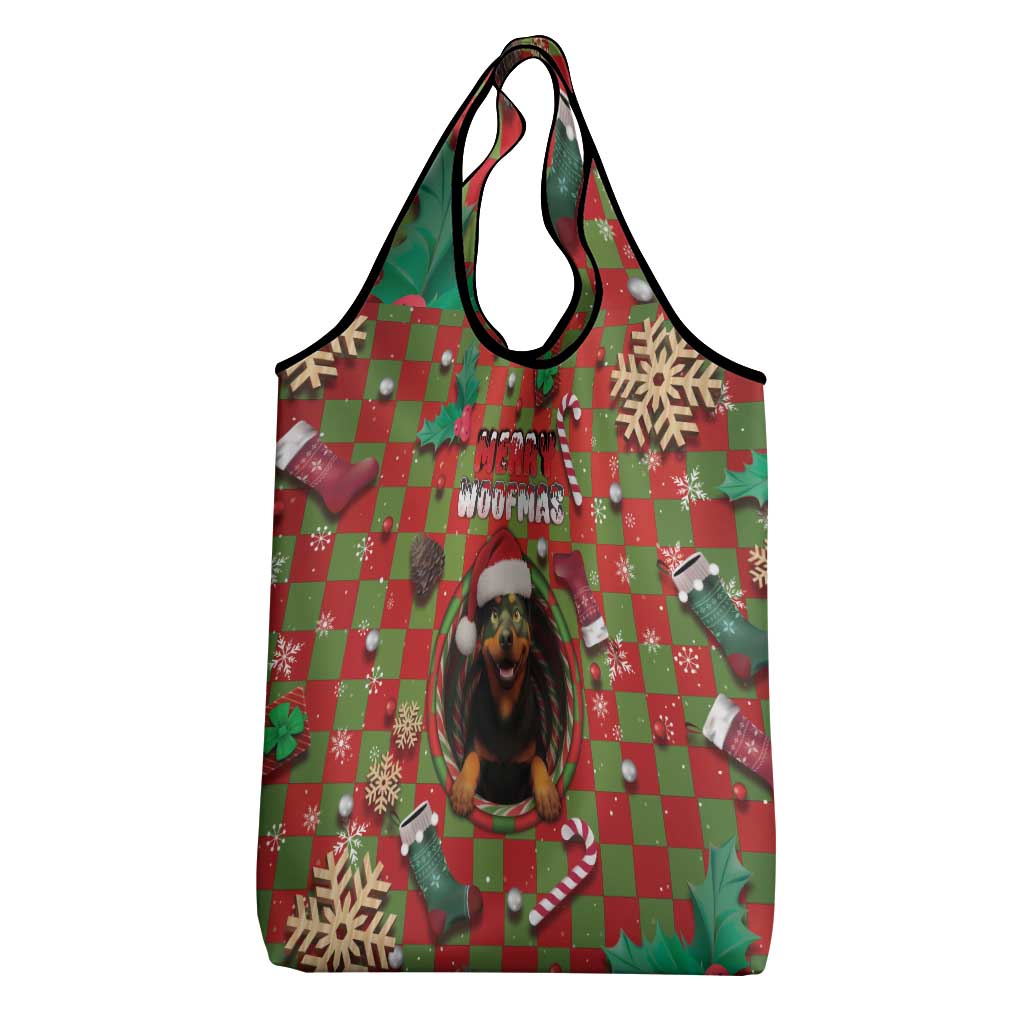 Rottweiler Christmas Grocery Bag Merry Woofmas - Wonder Print Shop