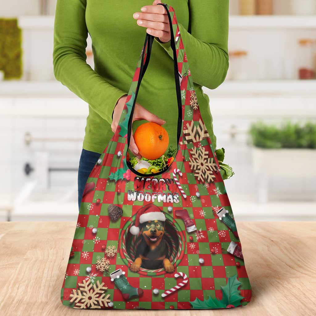 Rottweiler Christmas Grocery Bag Merry Woofmas - Wonder Print Shop