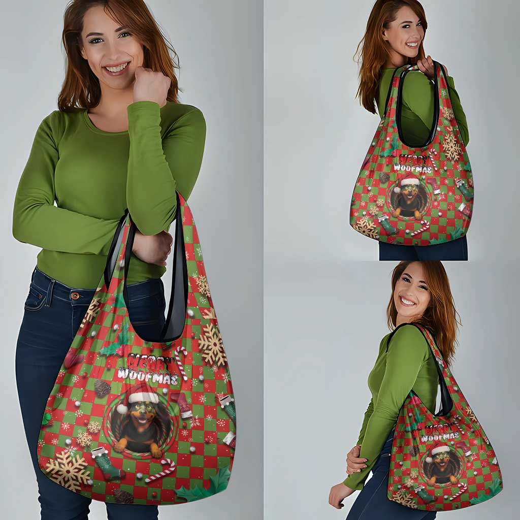 Rottweiler Christmas Grocery Bag Merry Woofmas - Wonder Print Shop