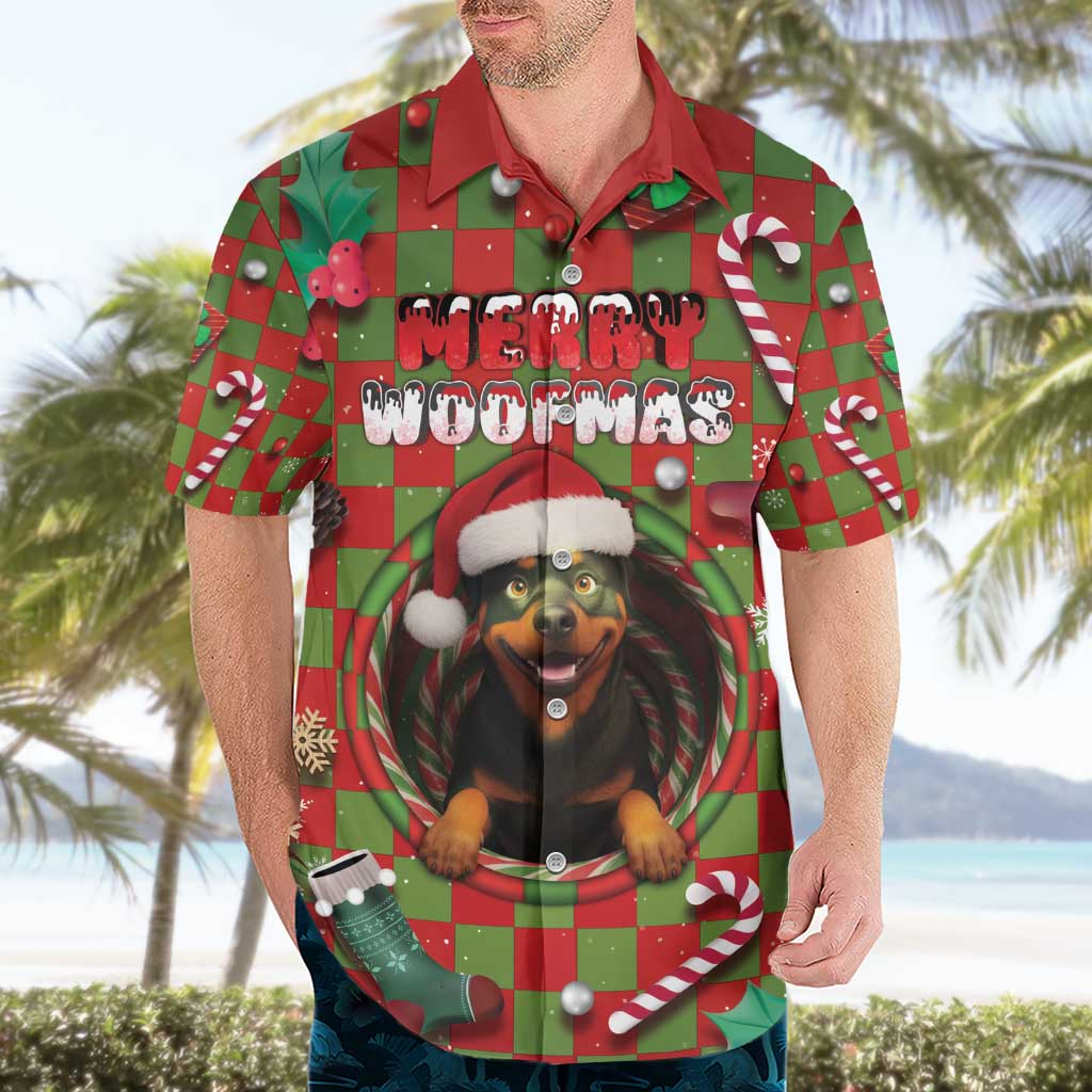 Rottweiler Christmas Hawaiian Shirt Merry Woofmas - Wonder Print Shop