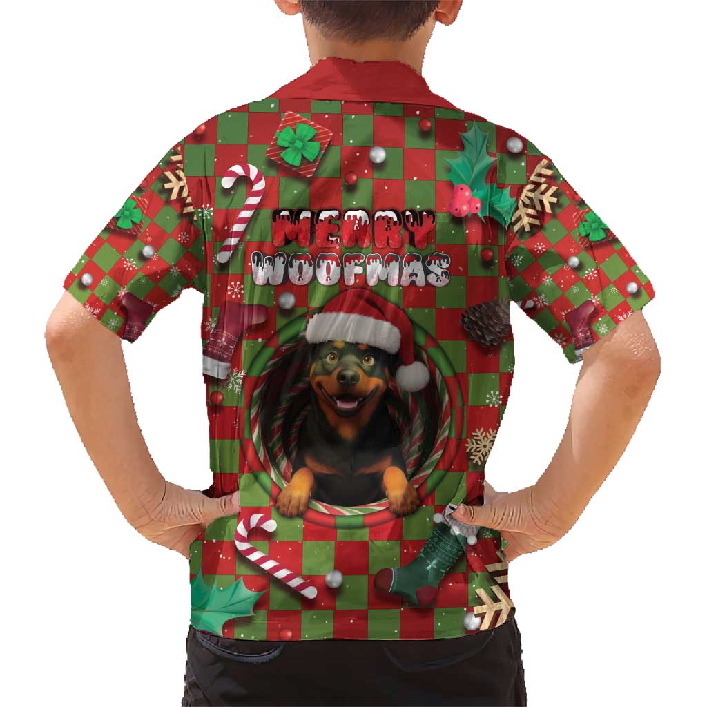 Rottweiler Christmas Hawaiian Shirt Merry Woofmas - Wonder Print Shop