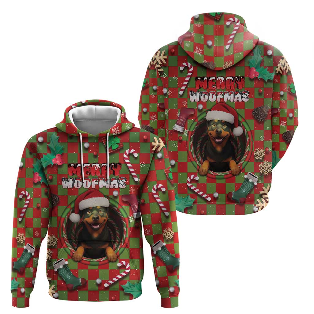 Rottweiler Christmas Hoodie Merry Woofmas - Wonder Print Shop