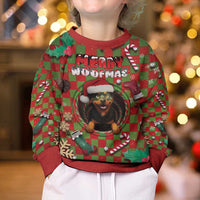 Rottweiler Christmas Kid Ugly Christmas Sweater Merry Woofmas - Wonder Print Shop