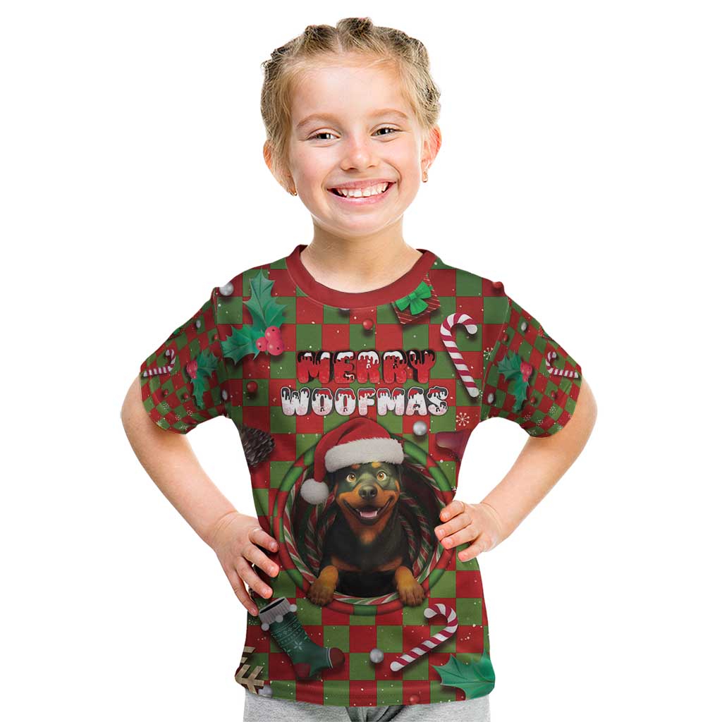 Rottweiler Christmas Kid T Shirt Merry Woofmas - Wonder Print Shop