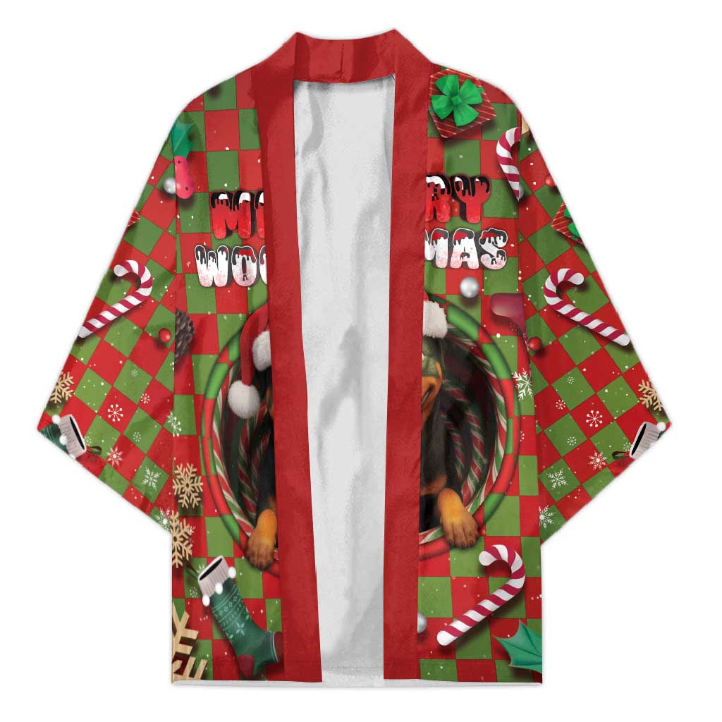 Rottweiler Christmas Kimono Merry Woofmas - Wonder Print Shop