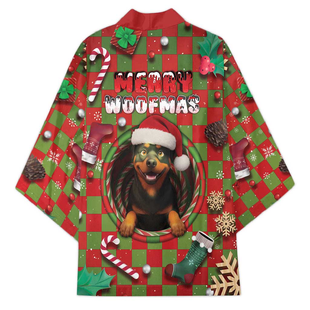 Rottweiler Christmas Kimono Merry Woofmas - Wonder Print Shop