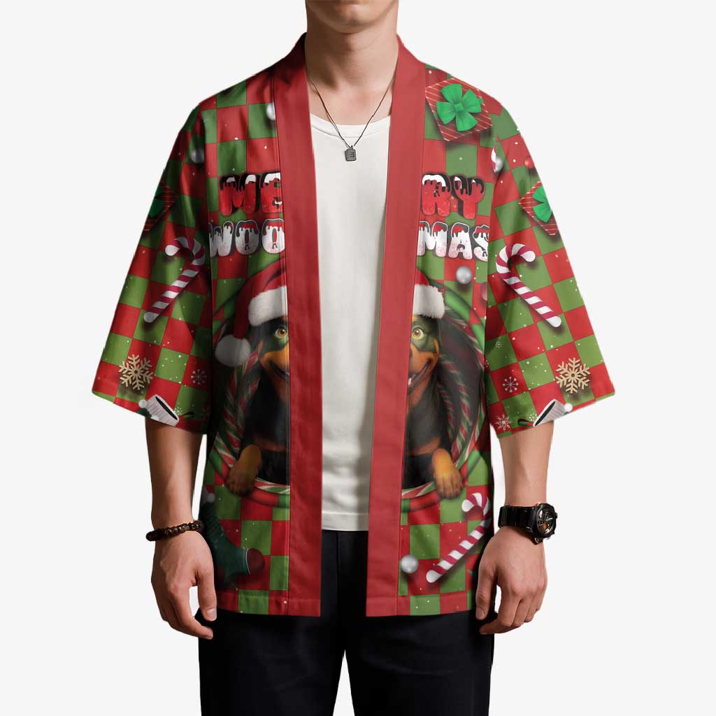 Rottweiler Christmas Kimono Merry Woofmas - Wonder Print Shop