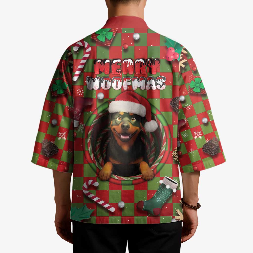 Rottweiler Christmas Kimono Merry Woofmas - Wonder Print Shop