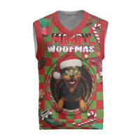 Rottweiler Christmas Knitted V-Neck Vest Merry Woofmas - Wonder Print Shop