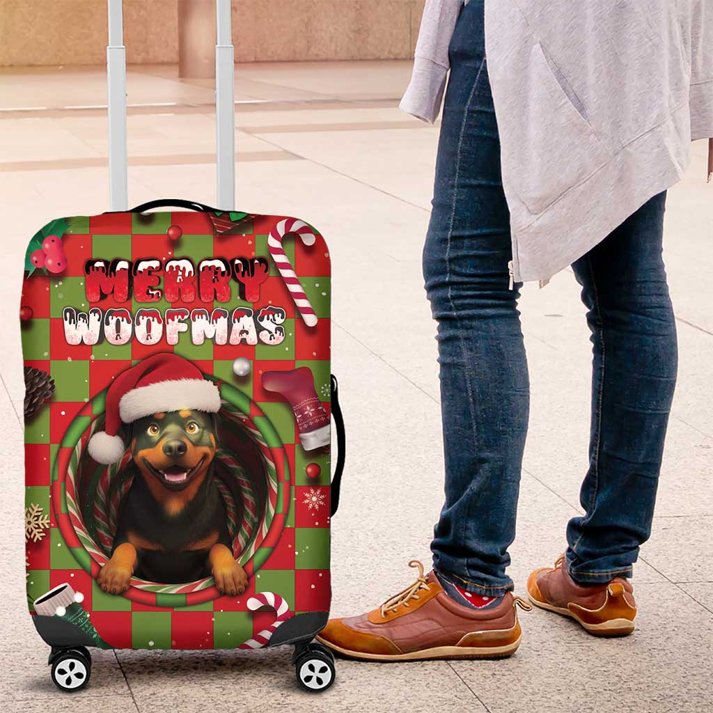 Rottweiler Christmas Luggage Cover Merry Woofmas - Wonder Print Shop
